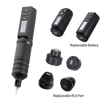 

New Replaceable Wireless Tattoo Battery Pen Rotary Machine Gun Digital Display Tattoo Kit Permanent Makeup Pen Needle Cartridges