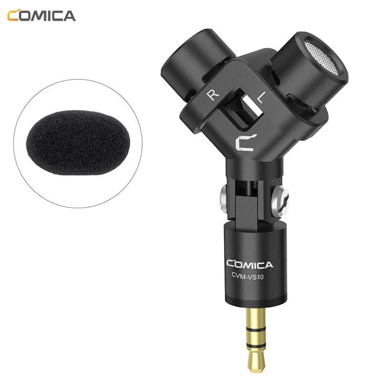 

COMICA CVM-VS10 Mini XY Cardioid Stereo Microphone for Gopro Camera Smartphone Mic for Video Recording((3.5mm TRS)