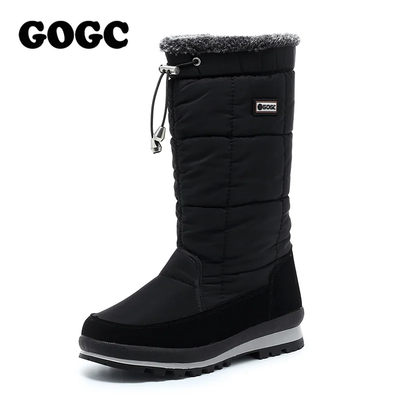G9637-1 GOGC женские сапоги; сапоги до колена женские; зимние сапоги высокие женские; сапоги зимние женские; женские дутики; женская зимняя теплая обувь с мехом; сапоги до колена; женские меховые сапоги; женская обувь G9637 - Цвет: G9637-1