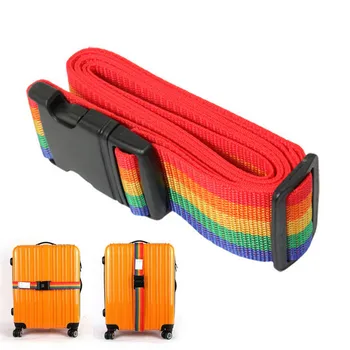 

1PCS Adjustable Nylon Rainbow Belt Luggage Belt Travel Luggage Backpack Bag Luggage Suitcase Straps Baggage