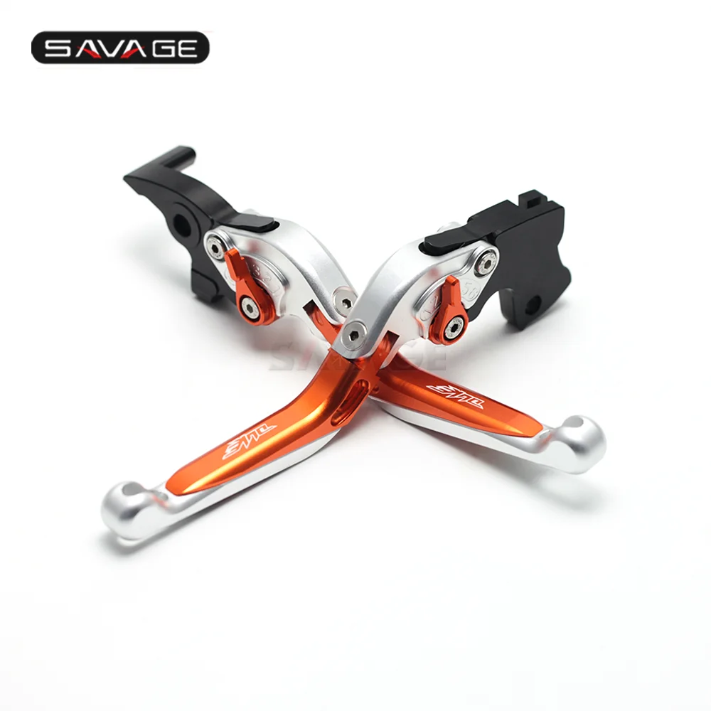 Сцепные рычаги для KTM DUKE 125 200 250 390 2012- Мотоцикл аксессуары складной выдвижной рычаг логотип DUKE - Цвет: Titanium