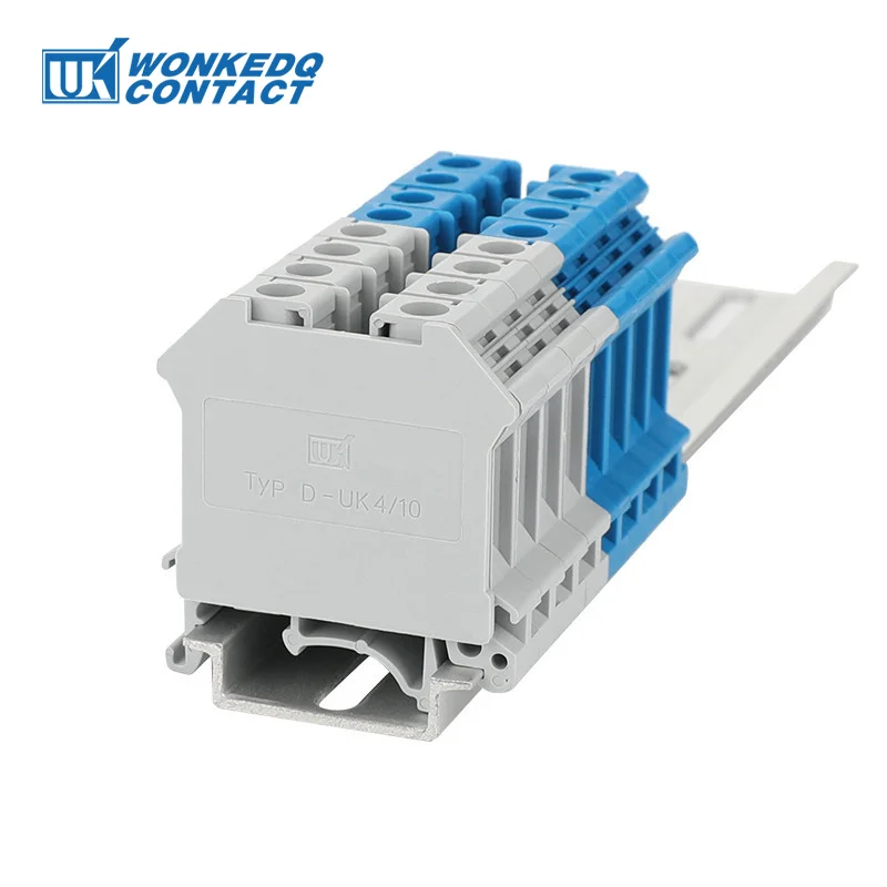 100Pcs D-UK4/10 End Plate For UK 3N/5N/6N/10N/25 UIK16 Connector UK 4/10 Din Rail Terminal Block Protection Contact End Cover