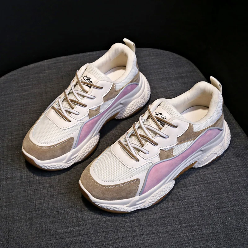 Women's Chunky Sneakers Fashion Women Platform Shoes Lace Up Vulcanize Shoes Womens Female Trainers Dad Shoes sneakers women