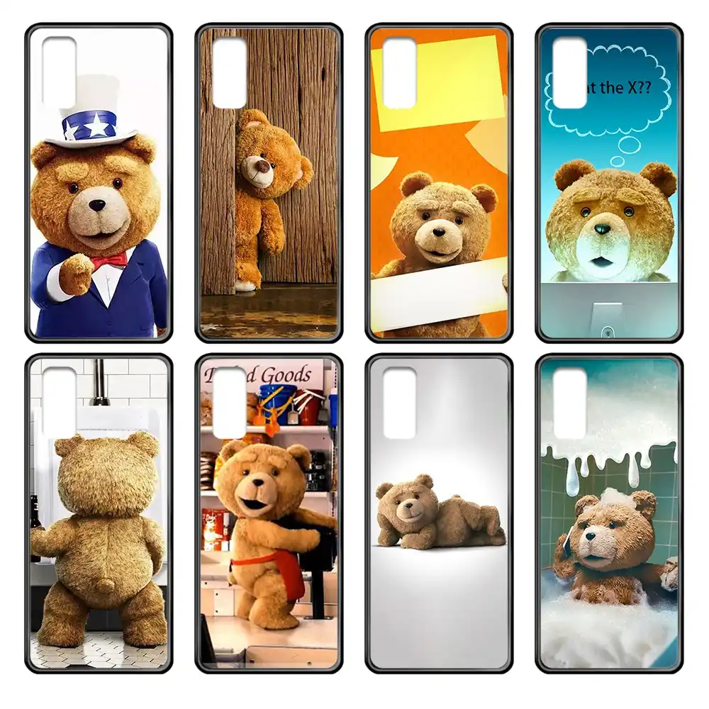 Teddy Bear Funny Bear Cartoon Art Etui Black Phone Case For Samsung Galaxy J S 1 2 3 4 5 6 7 8 9 10 Ace Prime Plus Lite Edge Half Wrapped Cases Aliexpress