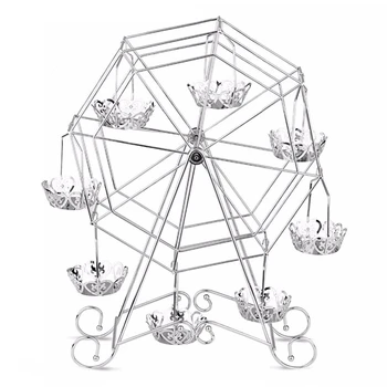 

Silver Cupcake Stand, Ferris Wheel Cupcake Stand, Dessert Server For Carnival, Birthdays, Weddings And Party, 8 Cupcakes