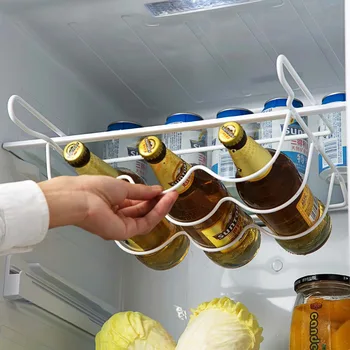 

Refrigerator Kitchen Rack Shelf Can Beer Wine Bottle Holder Rack Organizer Kitchen Storage Fridge Organizer Shelves