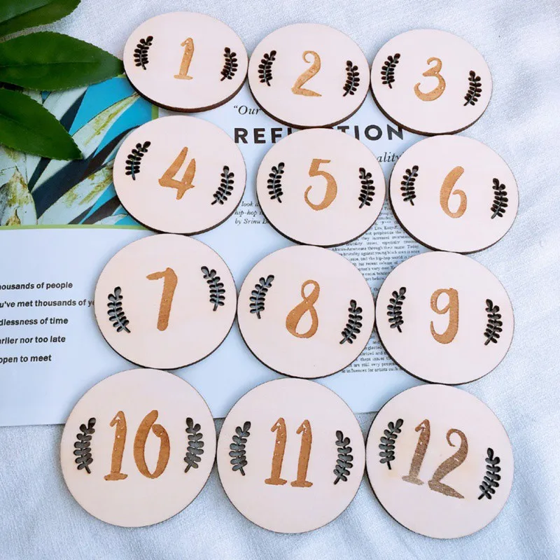 

Newborns Month Sticker Baby Photography Milestone Memorial Monthly Newborn Kids Commemorative Card Number Photo Props