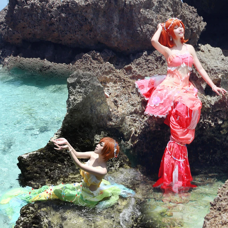 Аниме! Платье для косплея Love live Mermaid Awaken язава Нико аясе Эли Сонода Уми Тохо Нозоми