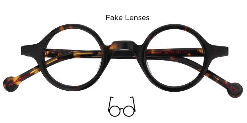 Fake lenses 03 Ацетатные круглые очки мужские ретро очки оправа поддельные очки миопия, Гиперметропия прозрачные линзы оптические очки по рецепту очки - Цвет оправы: Fake lenses 03