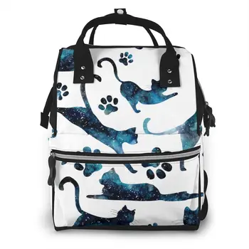 

Starry Sky And Cats Nappy Backpack Mummy Bag Large Capacity Mom Baby Multi-function Waterproof Outdoor Travel Diaper Bags