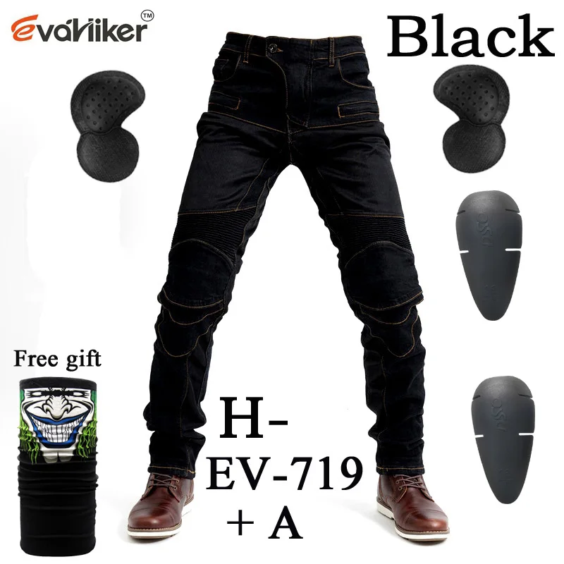 Новинка 719, черные дышащие сетчатые джинсы, мужские мотоциклетные защитные штаны, летние вентиляционные мотоциклетные штаны для верховой езды - Цвет: H-EV-719 Black A