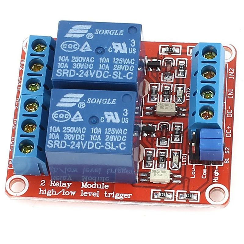 Новый DIY 2-CH высокого/низкого уровня реле расширения монтажная плата модуль DC 24V |