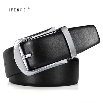 

IFENDEI Men's Belts Real Genuine Leather Belts with Reversible Rotated Buckle 2 Sides Black/Brown In 1 Belt Pin Buckle Waist