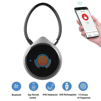 

Smart Keyless Fingerprint Lock Waterproof Bluetooth APP Control Unlock Anti-Theft Security Padlock Door Luggage Case Lock