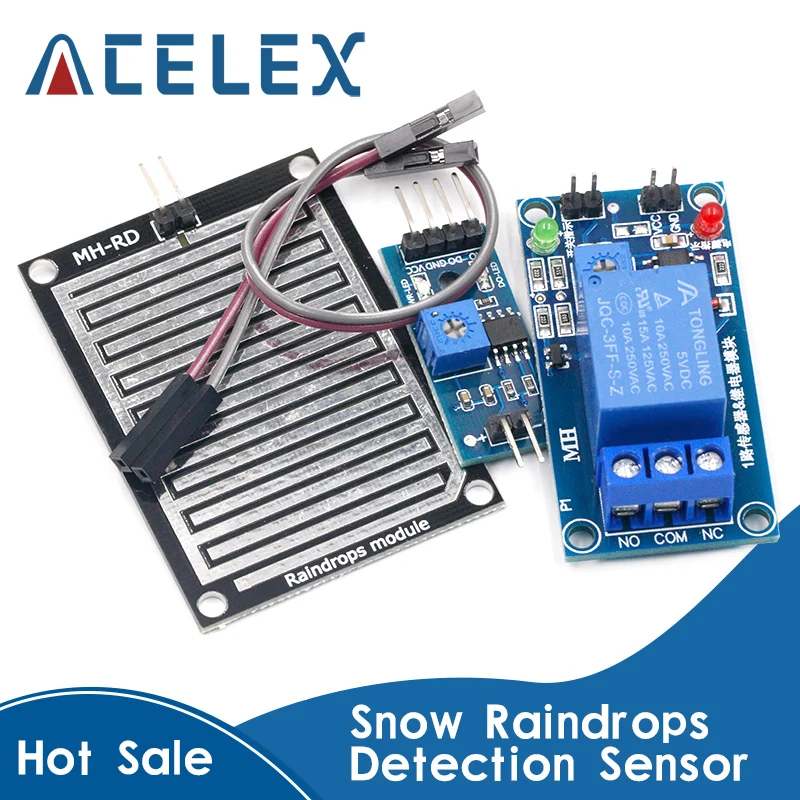 Rain Water Sensor Module + Dc 5v 12 Relay Control Module Rain Sensor