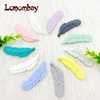 Lcmombay 5Pcs Silicone Teether Feather Beads Handmade Accessories Teething Toys For Infant Newborn Gift 4