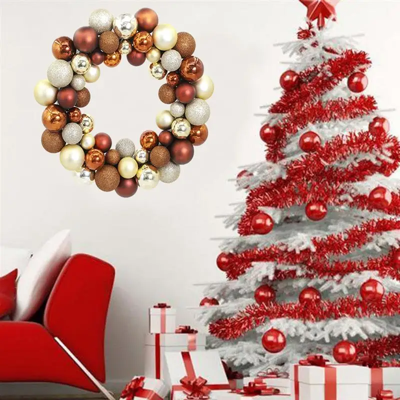 Рождественский венок, шар, украшения, небьющиеся, передняя дверь, окно, висячие, Рождественское украшение для праздника, события в помещении, для наружного использования