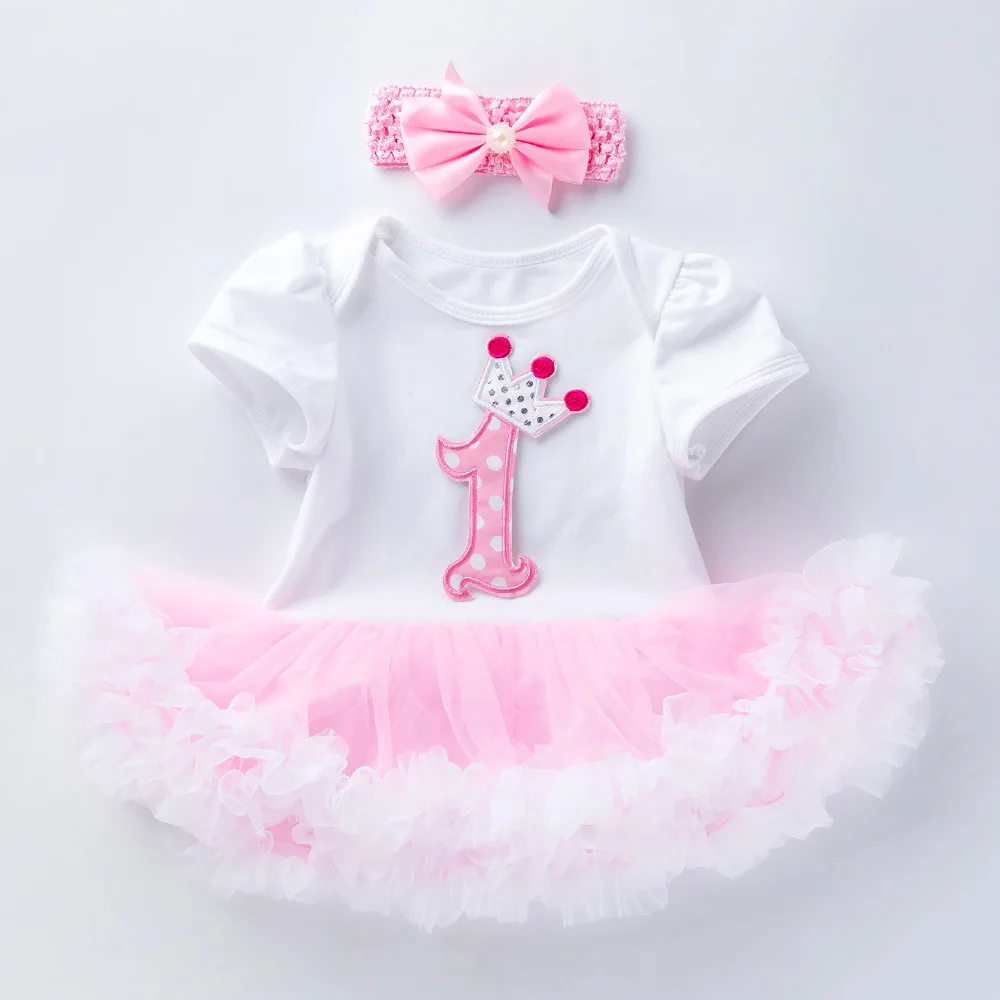 9Infant Girl Rompers Dress Baby Girls Birthday Clothes Sets Outfits 2pcs Newborn Cotton Tutu Jumpsuit Party Clothes