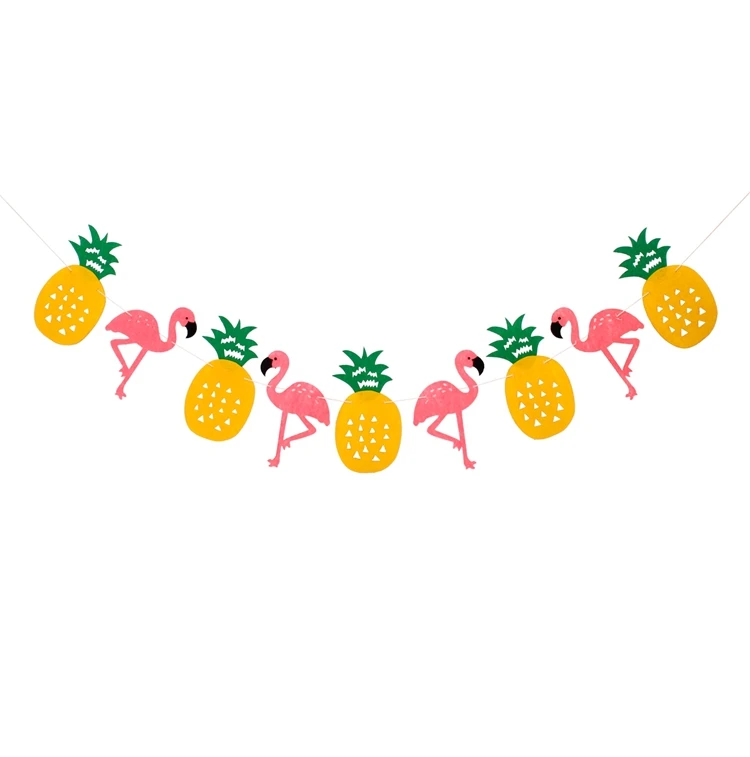 Pink Flamingo Party Decor Pineapple Girl 1st Birthday Party Babyshower Supplies Flamingo Wedding Happy Birthday Party Decor Kids - Цвет: Banner