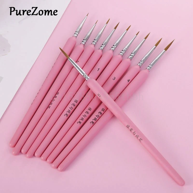 Precio Especial Juego de 10 unidades de pinceles de pelo de Lobo, Set de pinceles de pintura fina, pincel para pintura acrílica con acuarela, suministros de dibujo artístico nlKR9Lgo8