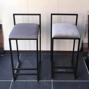 

Customizable Nordic Bar Chair Modern Simple Bar Chairs Fashion Front Desk Chair Personalized Bar Stool Creative High Stool