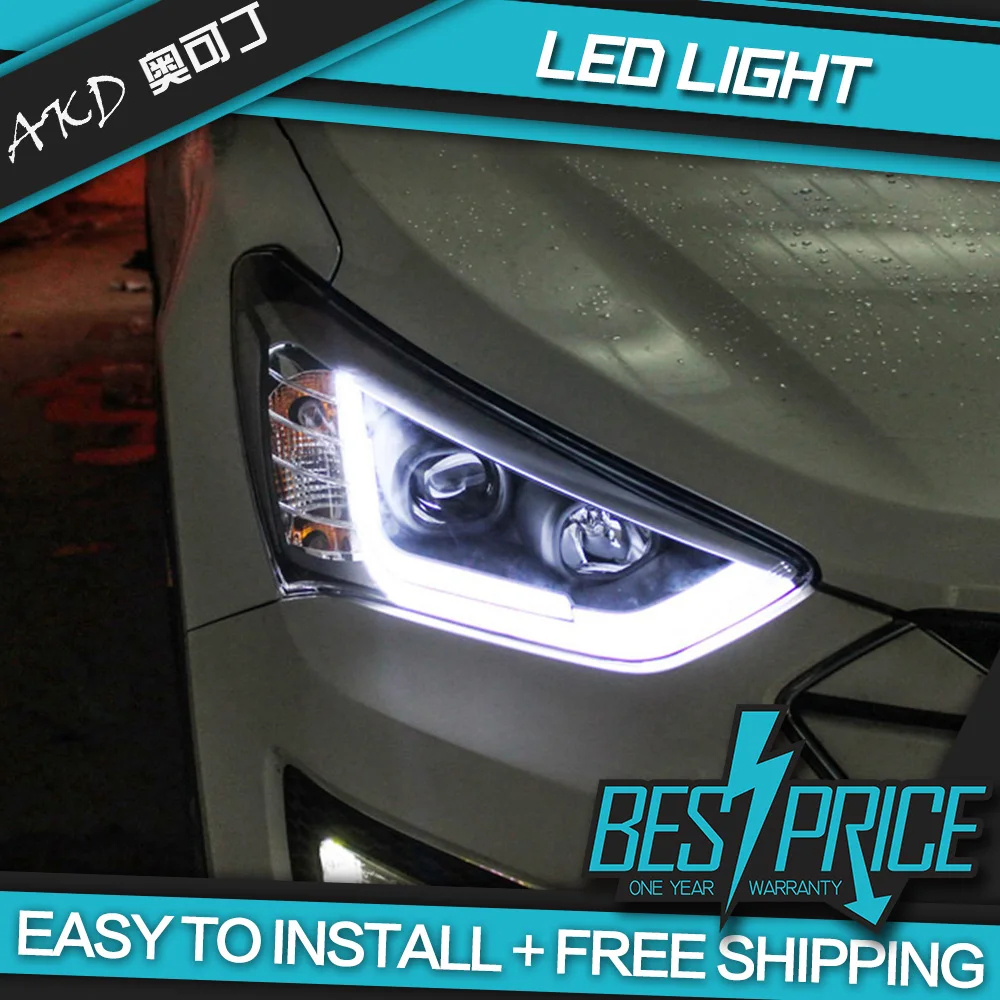 

AKD Cars Styling Headlight For Hyundai ix45 Santa fe Santafe 2013 Headlights LED Running lights Bi-Xenon Beam Fog angel eyes