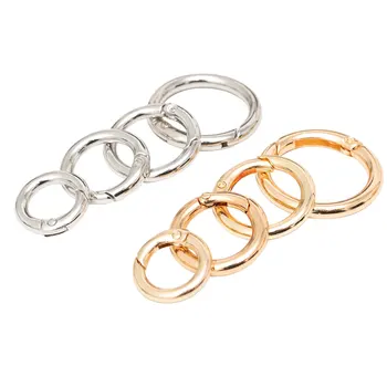 

10pcs Metal Spring Gate O Ring Openable Keyring Leather Bag Belt Strap Buckle Dog Chain Snap Clasp Clip Trigger Baggage D Buckle