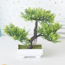 Home Decor Welcoming Pine Bonsai Simulation Decorative Flowers And Wreaths Artificial Flowers Fake Green Pot Plants Ornaments