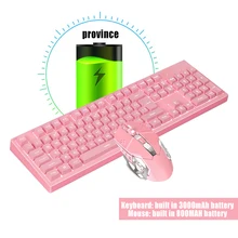 2,4G Беспроводная клавиатура мышь комбо перезаряжаемая механическая клавиатура набор мышей VDX99