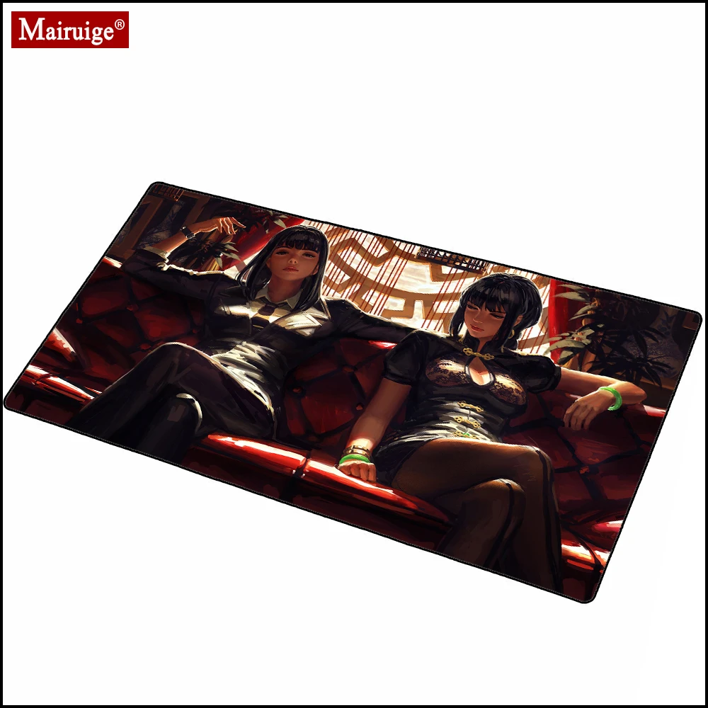 

Guweiz Bad Guys Anime Girl Anime Colorful LED Mousepad RGB Glow XXL Mouse Pad 90x40/70x30cm Gamer Desk Mat for Laptop Table Pads