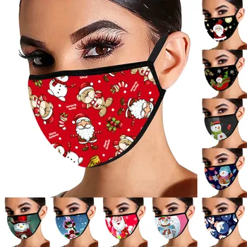 

2020 Adult Men And Women Christmas Masks Breathable Face Mask Washable Cotton Masks Sunscreen Mondkapjes Navidad masque noel D20