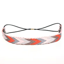 

2021New Bohemian Ethnic Embroidery Flower Headband Triangle Color Headband Hand-woven Headband High Quality Hair Accessories NEW