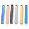 5Pcs Stainless Steel  Both Sides Mirror Polish Rectangle Bar Pendant Blank Stamping Charm for Jewelry Making Wholesale 2