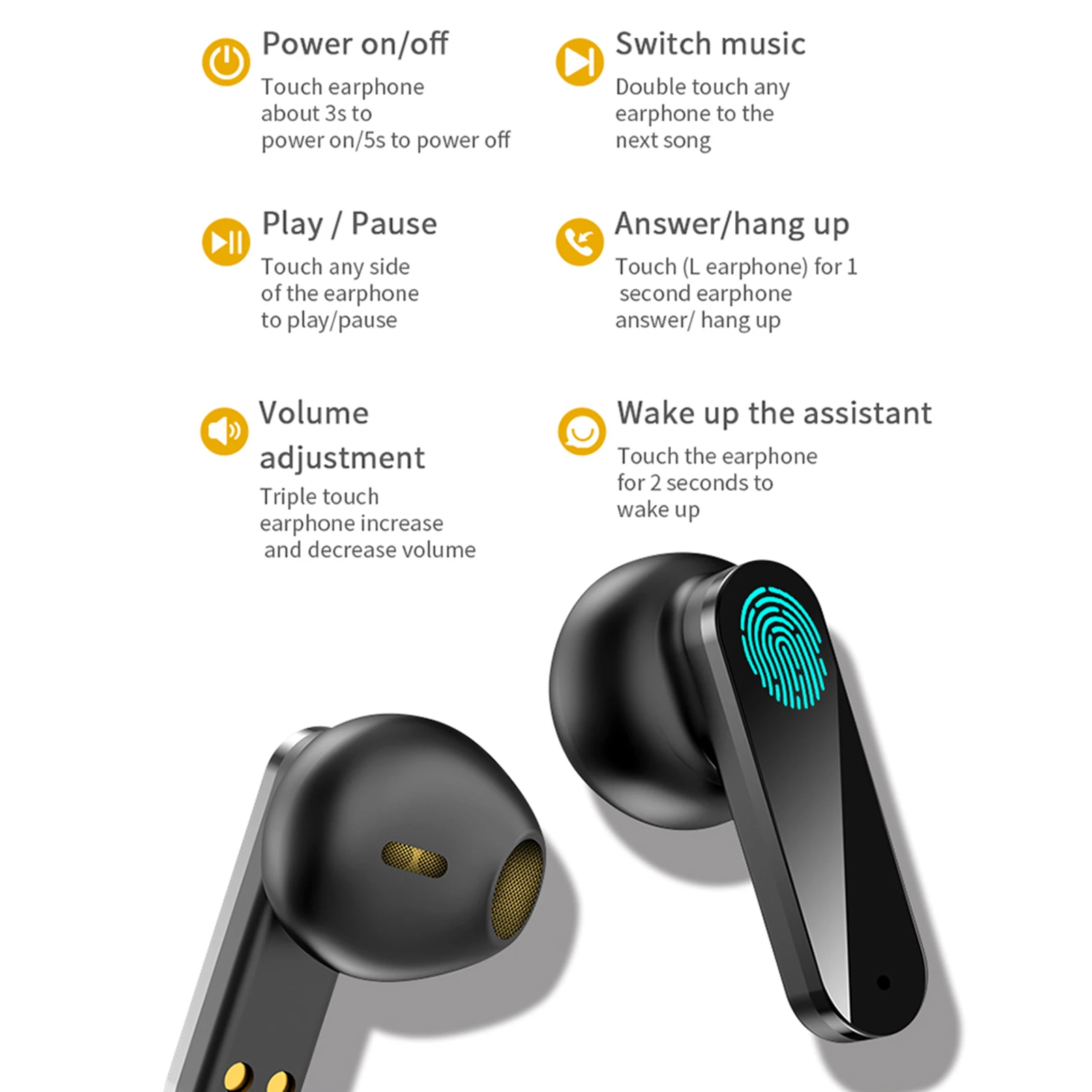 XG49 TWS Touch Wireless Bluetooth Earphones HIFI Stereo Sport Headsets Binaural Call Headset For Xiaomi Samsung Huawei