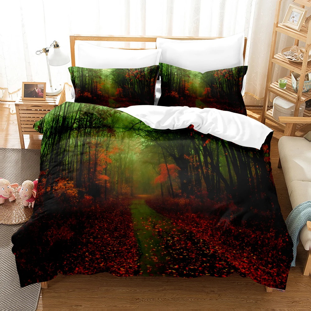 

Beauty Tree Road Bedding Set Single Twin Full Queen King Size Tree Road Sky Bed Set Children's Kid Bedroom Duvetcover Sets 035