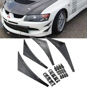 

Universal Car Body Valence Chin Wing Widebody Tunning Canard Spoiler Front Bumper Lip Splitter Diffuser Fins 4pcs/set