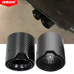 genuine SUMSOO 1PCS Glossy  Carbon Fiber Exhaust tip Auspuffspitze for BMW M2 M3 M4 M135i M235i M140i M240i M335i M340i M435i
