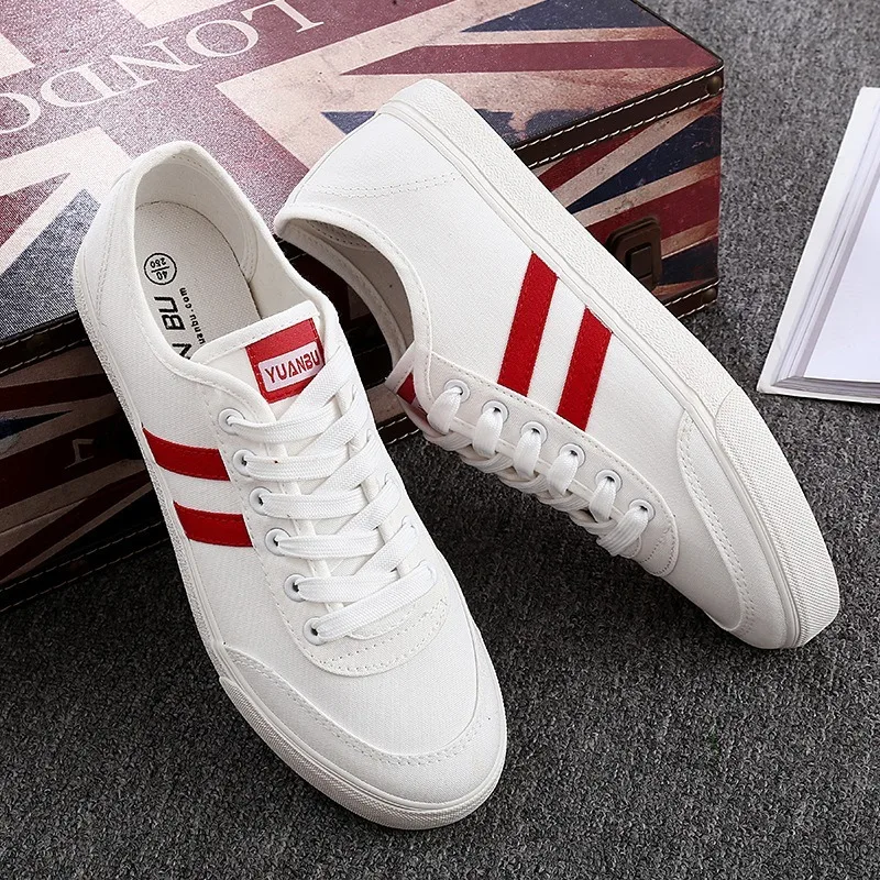 

Spring/Autumn Canvas Shoes Men Flats Fashion Breathable Oxfords Sneakers Men Shoes Casual Lace-Up Low-cut Non-slip Brand Shoes