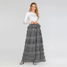 Плюс размер блесток Высокая талия пачка плиссированная юбка макси женские длинные юбки мусульманская одежда Jupe Plissee Femme Falda Plisada Largas