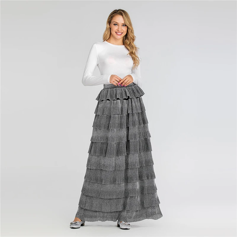 plus size sequin maxi skirt