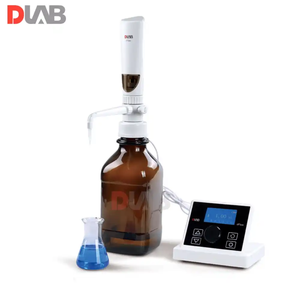 Digital Bottle Top Dispenser DLab dFlow Without Brown Reagent Bottle