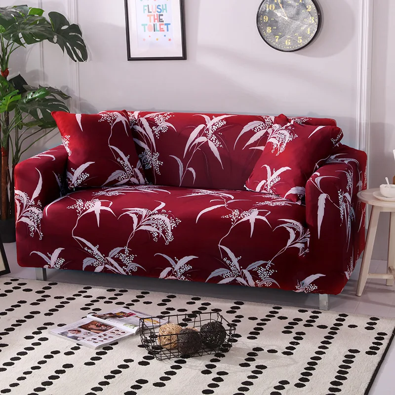 cheap Fashion Printed Universal Stretch Sofa Covers Polyester Modern Loveseat Couch Cover 24 Colors 1 2 3 4 seater funda sofa