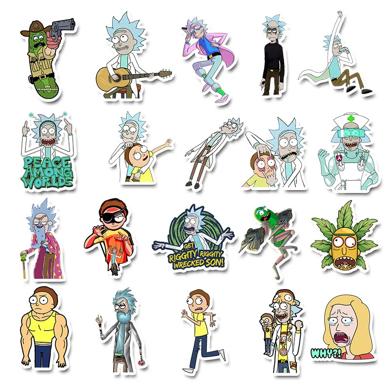 85 шт. Рик и Морти наклейки для ноутбука багаж велосипед скейтборд водонепроницаемый Наклейка для детей подростков Скрапбукинг игрушечные наклейки