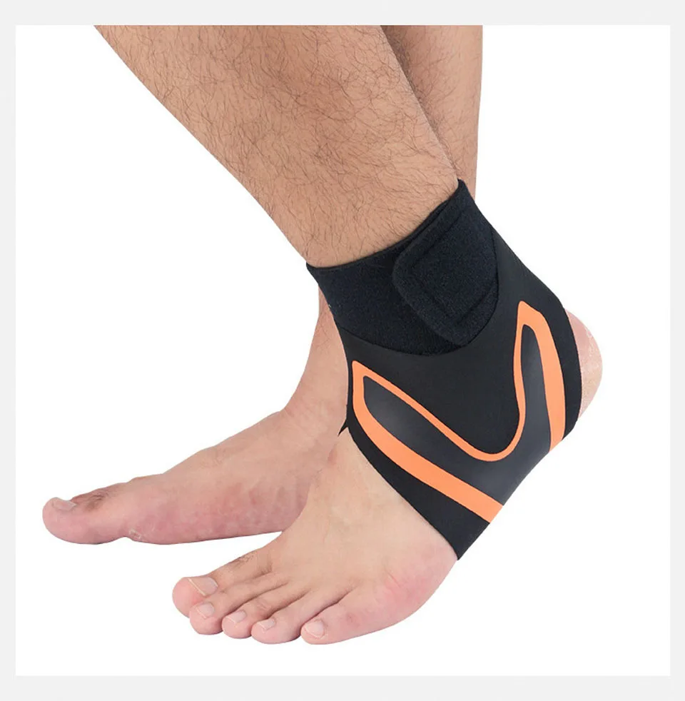 Регулируемый фиксатор поддержки лодыжки Эластичность защита под давлением повязка на ногу растяжение Спорт Фитнес Защитная повязка для восстановления - Цвет: Orange Left