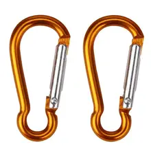 

2Pcs Aluminum Alloy D Shaped Carabiner Spring Snap Clip Hooks Climbing Keychains