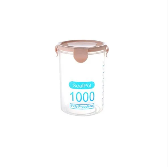 Pink-1000ML BXLYY Plastic Food Transparent Fresh-keeping Sealed Cans Snack Storage Box Kitchen Accessories Cooking Cake Decorating Tools.7z - Цвет: Pink-1000ML