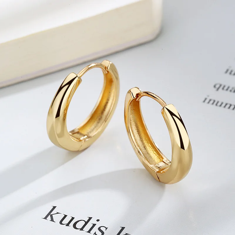 Big Hoop Earrings For Women Vintage Gold Color Round Chunky Earing Wholesale Men's Jewelry Gift Accessories Wholesale KAE263