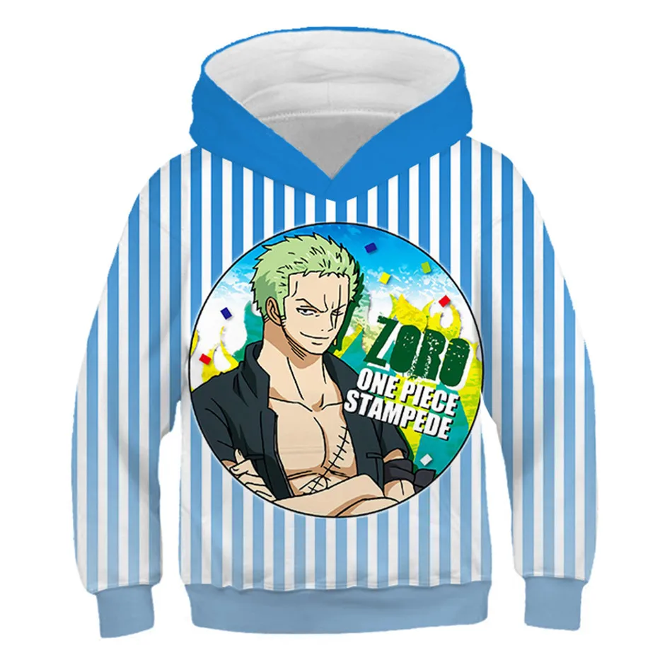 Детская Лидер продаж японское аниме One piece толстовки Луффи 3D свитшот с капюшоном с принтом осенний пуловер для детей Топы От 4 до 13 лет