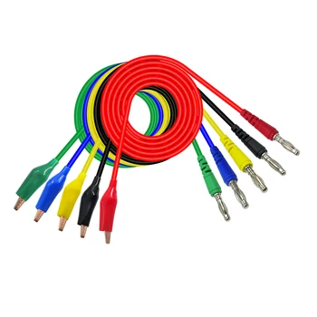 

5PCS Electrical Test Cable, Banana Plug to Alligator Clip - Crocodile Clips Test Jumper Wire, Heavy Duty