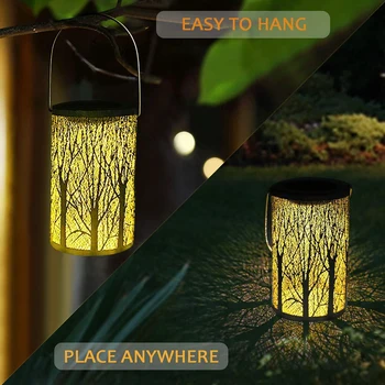 

Solar Lantern Outdoor Lights Hanging Garden Lantern Cylindrical Table Lamp Night Light Warm Lighting for Walkway Garden Lawn